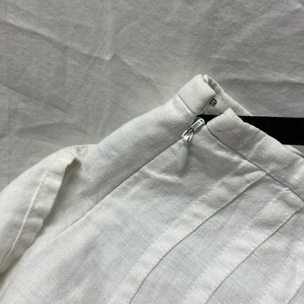 White linen Ann Taylor LOFT size 6 skirt lined w/zipper - Picture 4 of 6